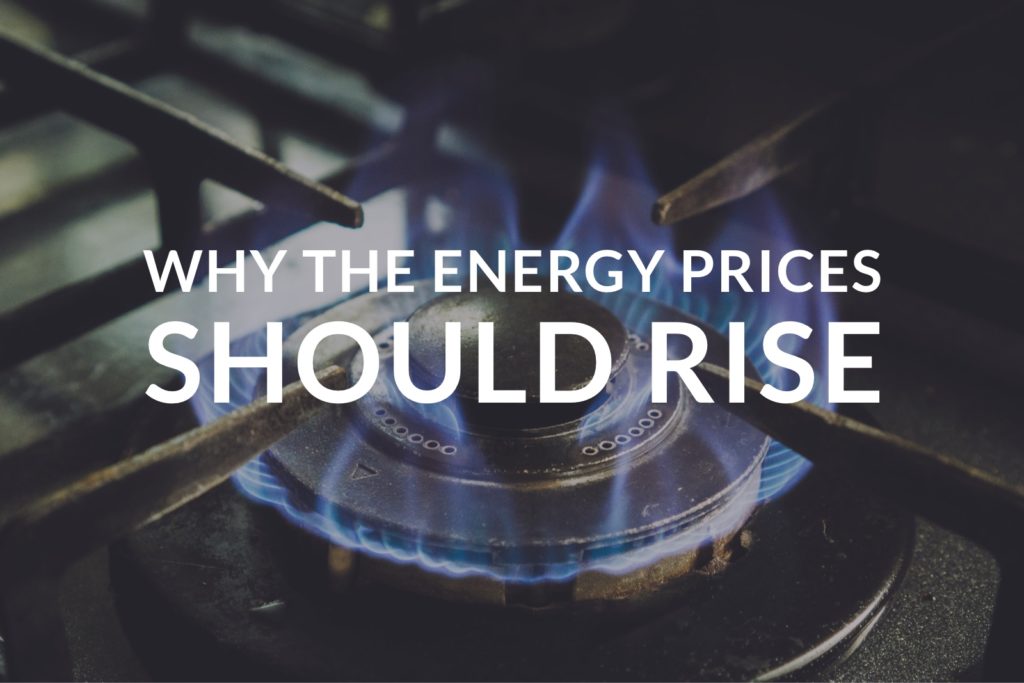 Gas burner with writing over it saying Why the energy prices should rise